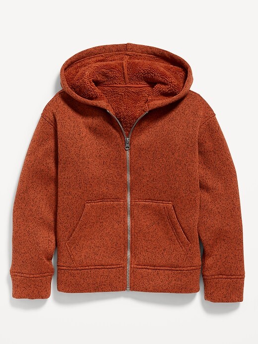View large product image 1 of 2. Cozy Sweater-Fleece Sherpa-Lined Zip Hoodie for Boys