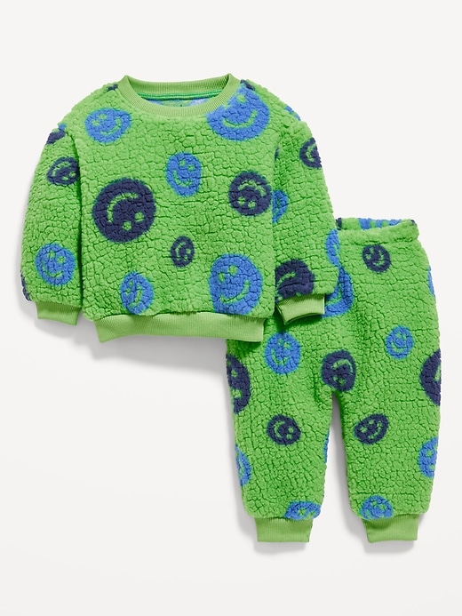 View large product image 1 of 2. Unisex Sherpa Top and Jogger Pants Set for Baby
