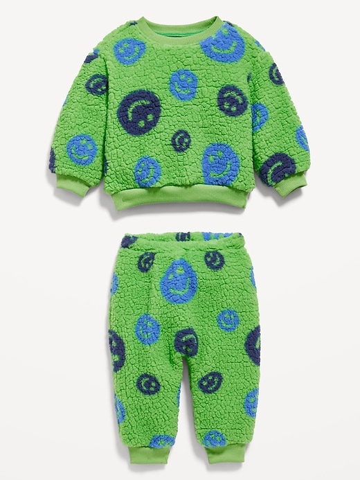 View large product image 2 of 2. Unisex Sherpa Top and Jogger Pants Set for Baby