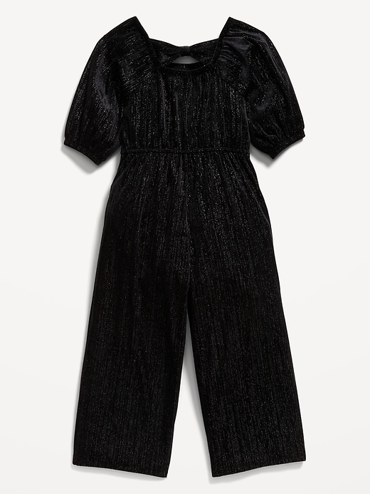 Velvet Puff-Sleeve One-Piece Jumpsuit for Toddler Girls | Old Navy