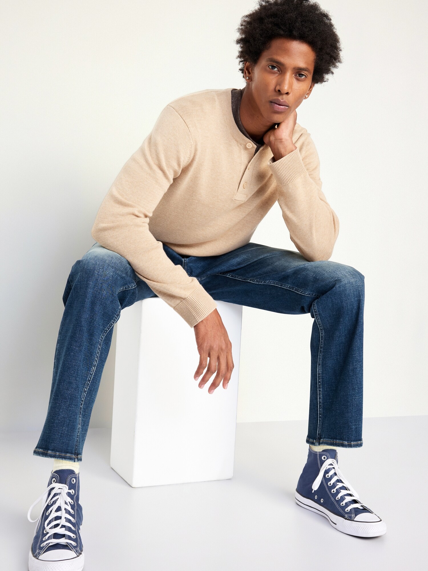 Мужские джинсы Old Navy Straight 360° Tech Stretch Performance, цвет: Тёмный Выцветший — фото 3