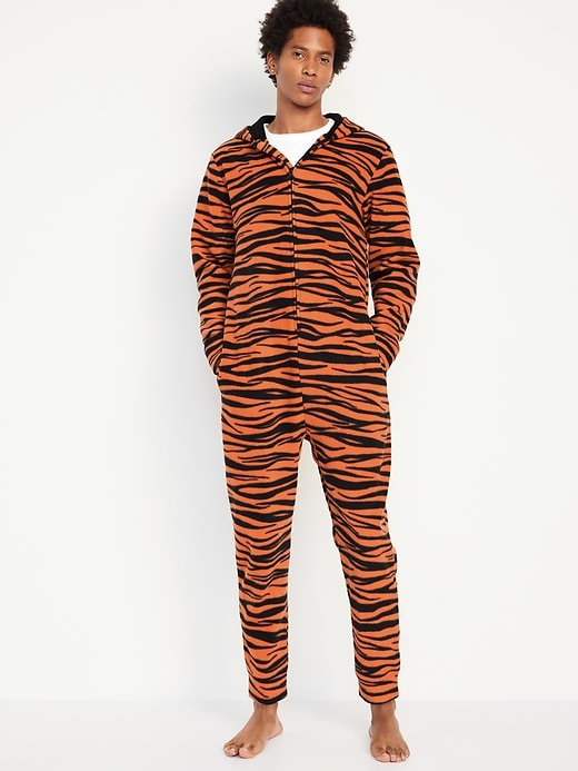 Image number 1 showing, Matching Tiger One-Piece Pajamas