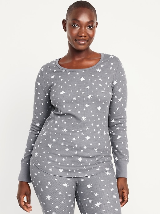 Image number 5 showing, Waffle-Knit Pajama Top