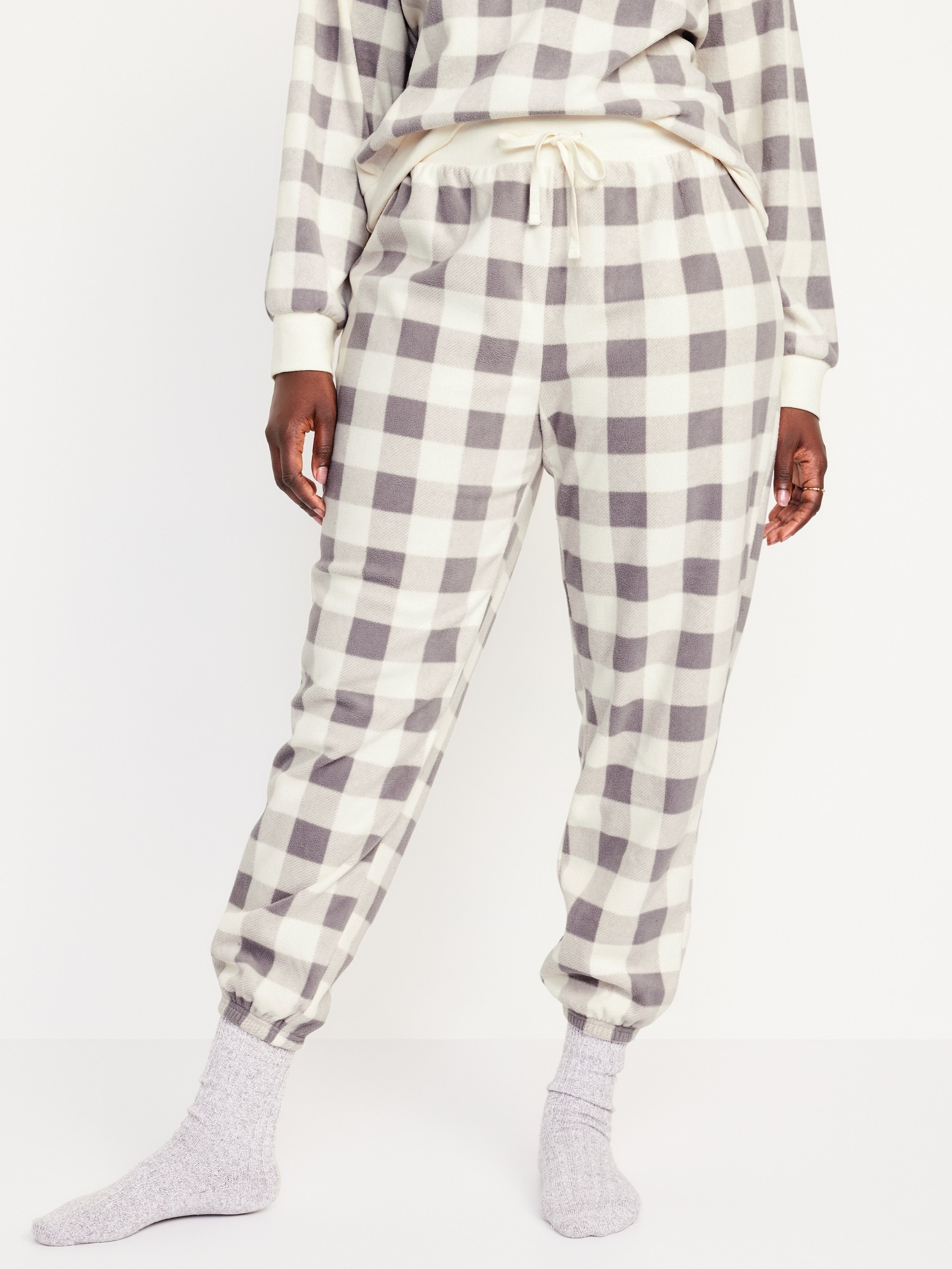 High-Waisted Micro Fleece Pajama Jogger Pants for Women | Old Navy