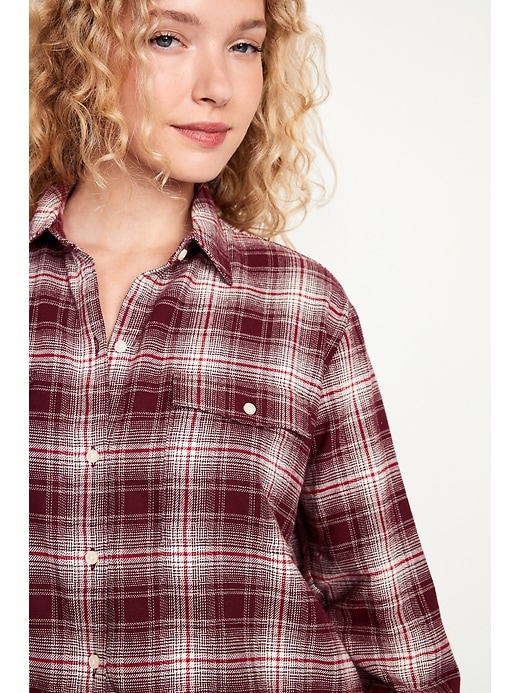 Image number 4 showing, Loose Flannel Boyfriend Shirt