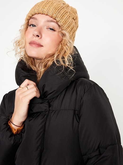 Image number 8 showing, Water-Resistant Long Hooded Puffer Coat