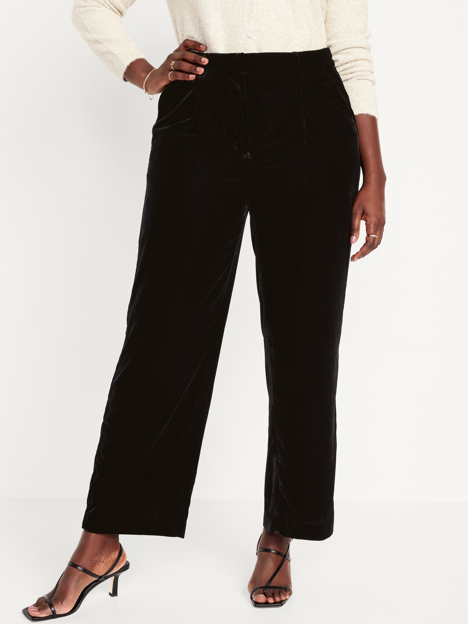 Buy Women Black Velvet Straight Pants Online At Best Price