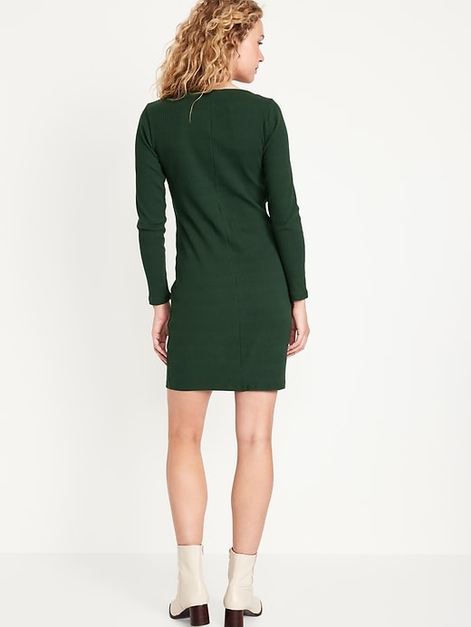Image number 8 showing, Fitted Square-Neck Mini Dress