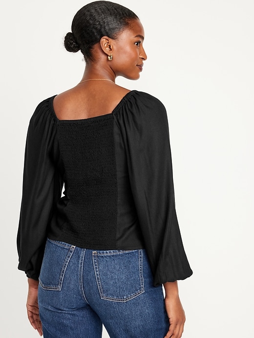 Image number 2 showing, Square-Neck Crepe Top