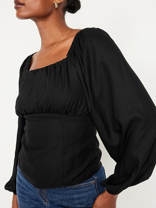 Image number 4 showing, Square-Neck Crepe Top