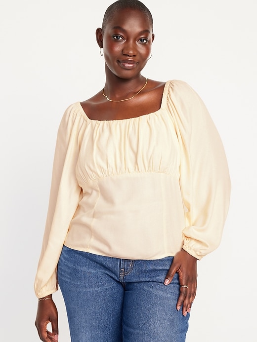 Image number 5 showing, Square-Neck Crepe Top
