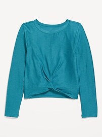 View large product image 3 of 4. Cloud 94 Soft Go-Dry Twist-Front T-Shirt for Girls