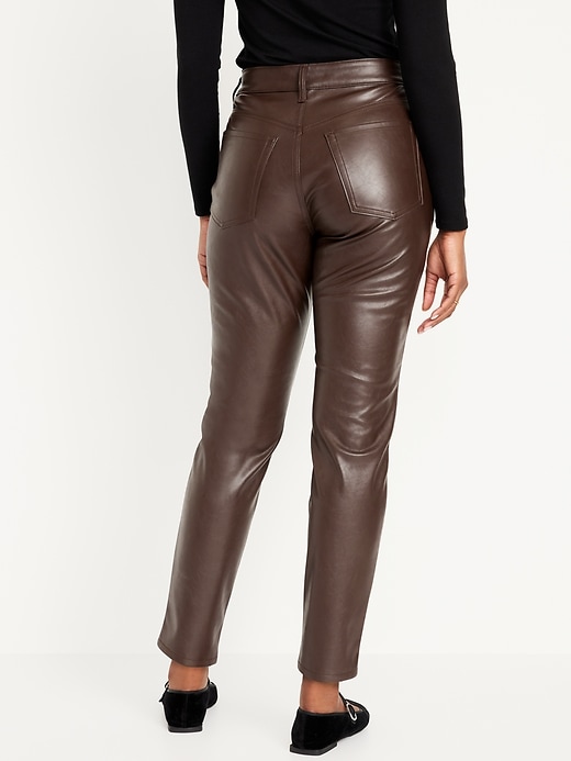 Image number 2 showing, High-Waisted OG Straight Faux-Leather Ankle Pants
