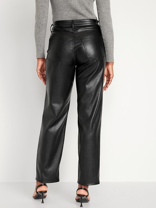 Image number 2 showing, High-Waisted OG Loose Faux-Leather Pants