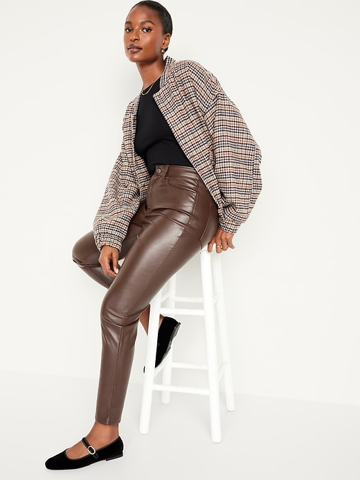 Image number 3 showing, High-Waisted OG Straight Faux-Leather Ankle Pants