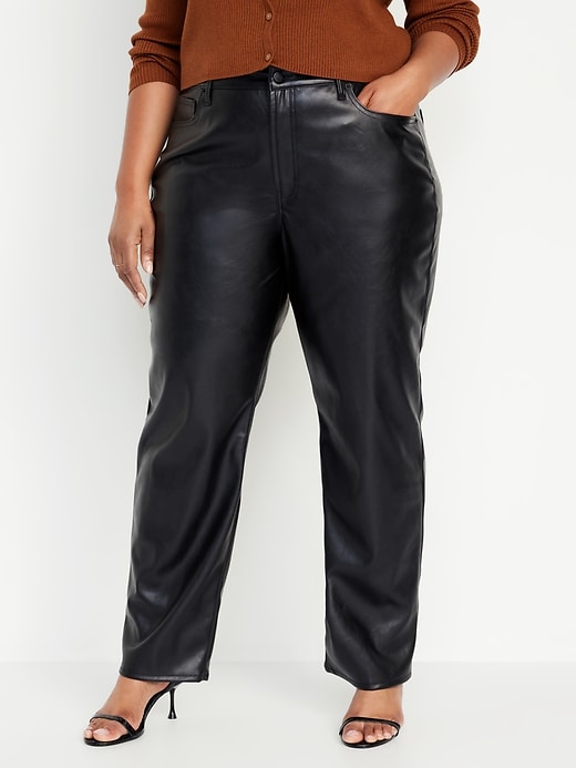 Image number 7 showing, High-Waisted OG Loose Faux-Leather Pants