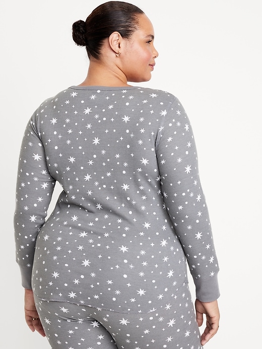 Image number 8 showing, Waffle-Knit Pajama Top