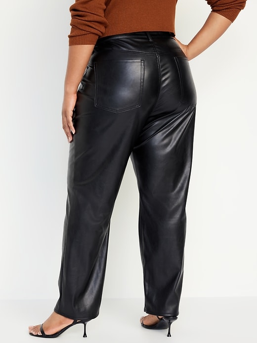 Image number 8 showing, High-Waisted OG Loose Faux-Leather Pants