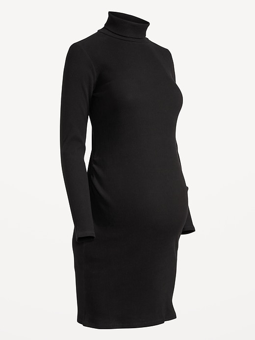 Image number 2 showing, Maternity Long Sleeve Turtleneck Bodycon Dress