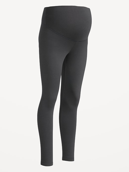 View large product image 2 of 2. Maternity Full Panel Fleece-Lined Leggings