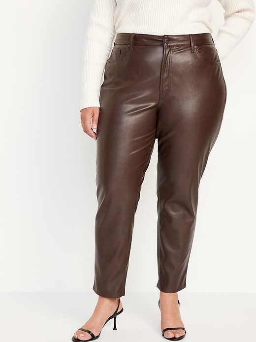 Image number 7 showing, High-Waisted OG Straight Faux-Leather Ankle Pants