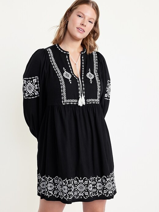 black embroidered swing dress ZINA main image 0