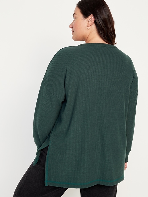 Long Sleeve Oversized Boyfriend Henley | Old Navy