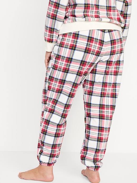 Image number 8 showing, High-Waisted Micro Fleece Pajama Jogger Pants
