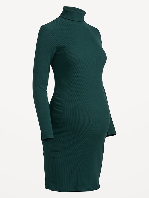 Image number 8 showing, Maternity Long Sleeve Turtleneck Bodycon Dress