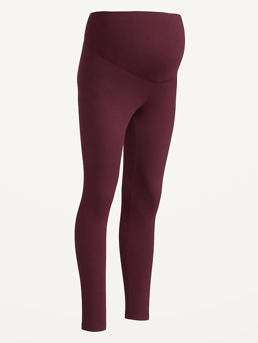 View large product image 2 of 2. Maternity Full Panel Fleece-Lined Leggings