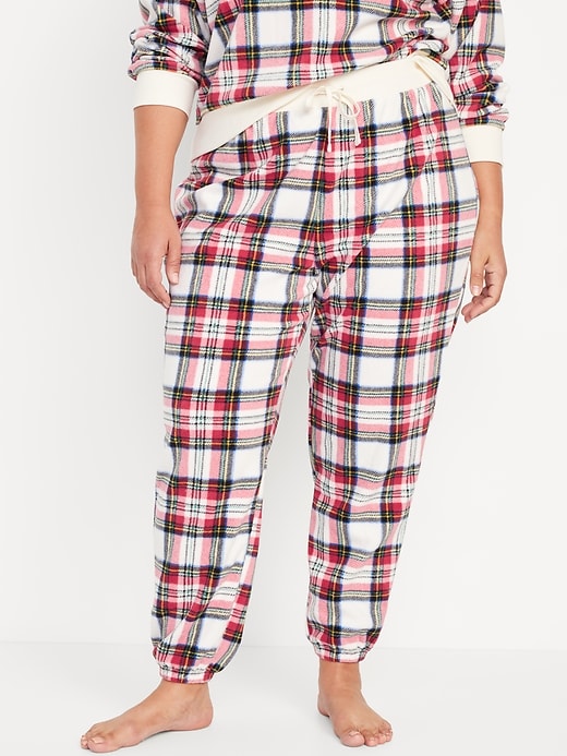 Image number 7 showing, High-Waisted Micro Fleece Pajama Jogger Pants