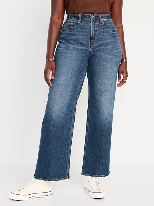 Image number 5 showing, Curvy Extra High-Waisted Wide-Leg Jeans