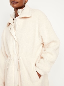 Old navy long sherpa coat sale