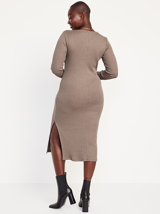 Image number 5 showing, Twist-Front Rib-Knit Midi Dress