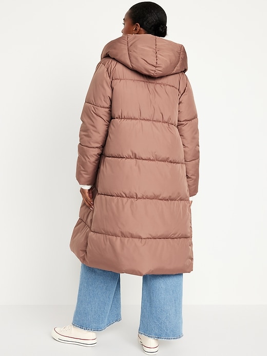 Image number 5 showing, Water-Resistant Long Hooded Puffer Coat