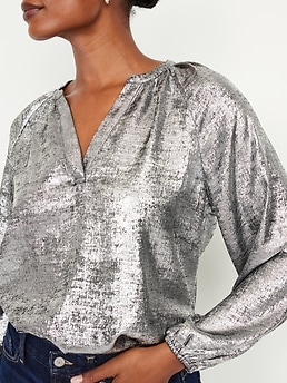 Amtdh Womens Tops Shiny Sequin Long Sleeve Shirts for Women