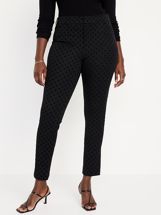 Image number 5 showing, High-Waisted Pixie Skinny Flocked Ankle Pants