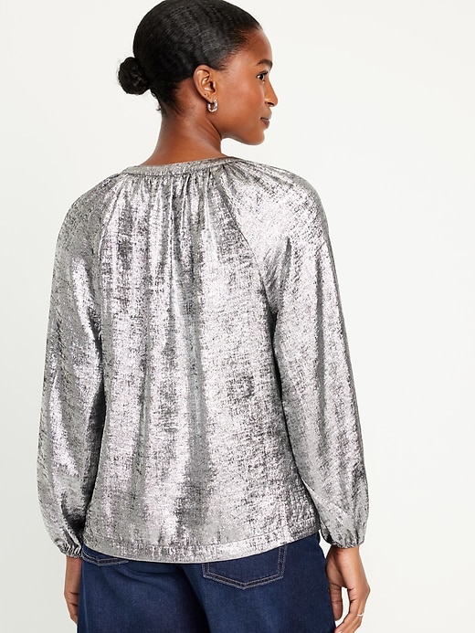 Image number 2 showing, Long-Sleeve Shiny Top