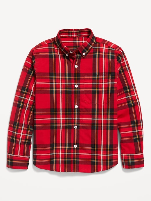 View large product image 1 of 2. Patterned Poplin Built-In Flex Shirt for Boys