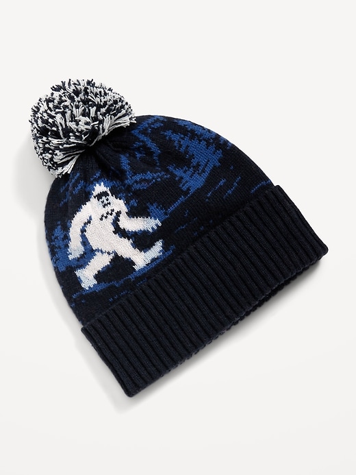 View large product image 1 of 1. Sweater-Knit Pom-Pom Beanie for Boys