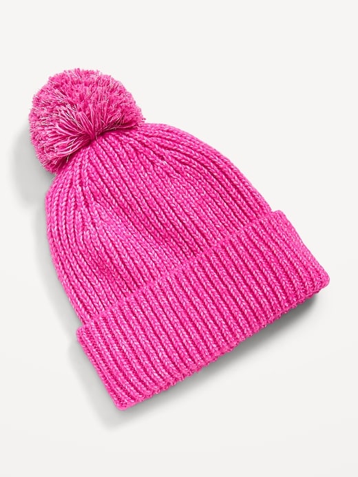 View large product image 1 of 1. Knitted Pom-Pom Beanie for Girls