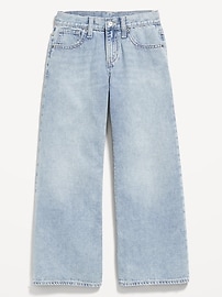View large product image 4 of 4. High-Waisted Super Baggy Wide-Leg Non-Stretch Jeans for Girls