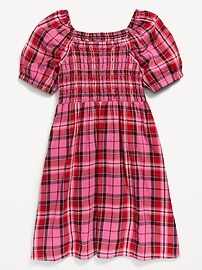 View large product image 3 of 3. Puff-Sleeve Smocked Dress for Girls