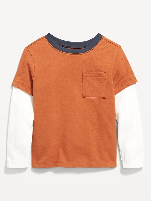 View large product image 1 of 1. Layered Long-Sleeve T-Shirt for Toddler Boys