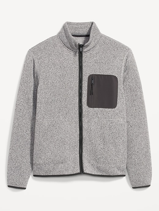 Image number 4 showing, Fleece-Knit Sherpa-Lined Zip Jacket