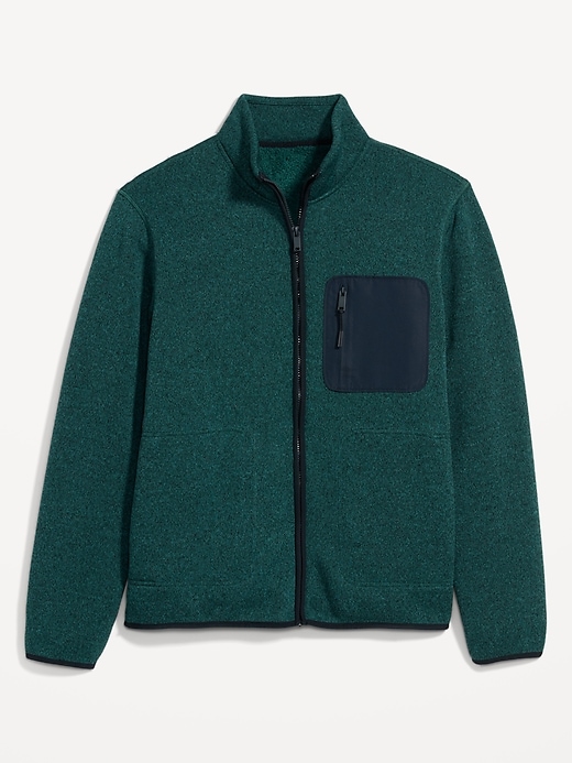 Image number 7 showing, Fleece-Knit Sherpa-Lined Zip Jacket