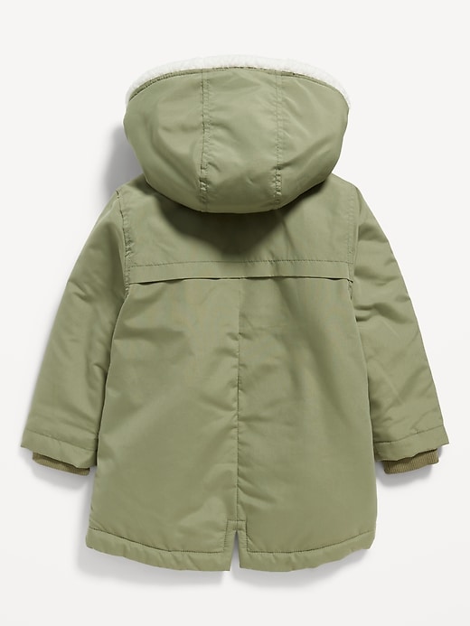 View large product image 2 of 2. Hooded Sherpa-Lined Water-Resistant Parka Jacket for Toddler Girls
