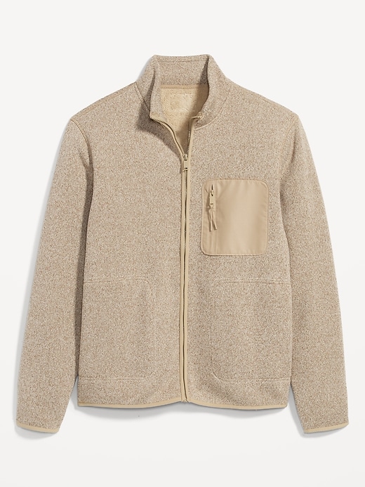 Image number 7 showing, Fleece-Knit Sherpa-Lined Zip Jacket