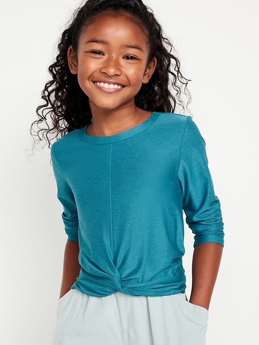 View large product image 1 of 4. Cloud 94 Soft Go-Dry Twist-Front T-Shirt for Girls