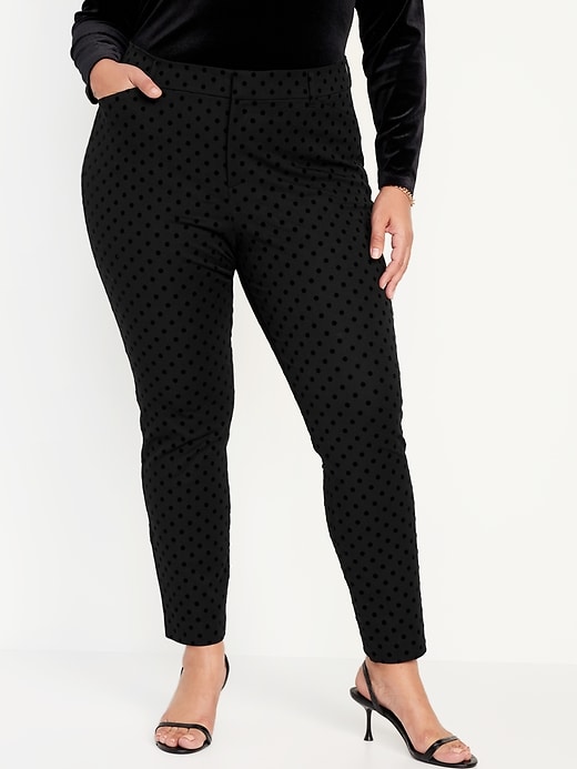 Image number 7 showing, High-Waisted Pixie Skinny Flocked Ankle Pants